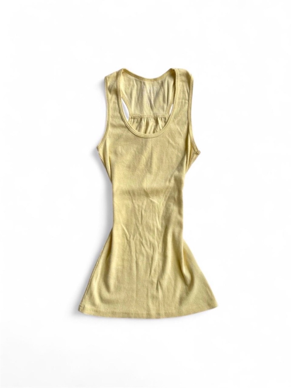 SWS streetwear society y2k butter yellow fitted tank top size L